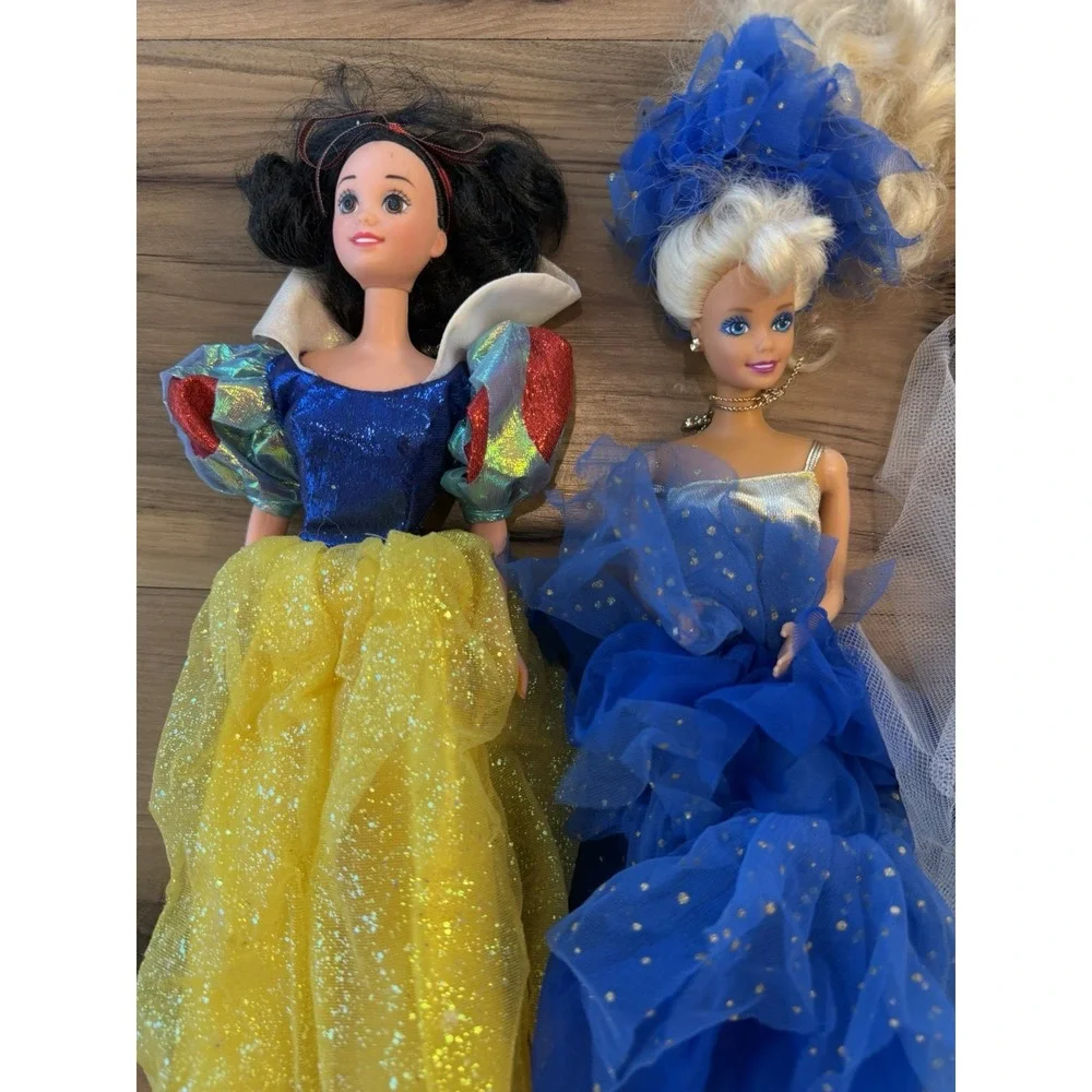 Vintage 1990s Disney Princess Dolls Lot of 5 Snow White Cinderella Jasmine